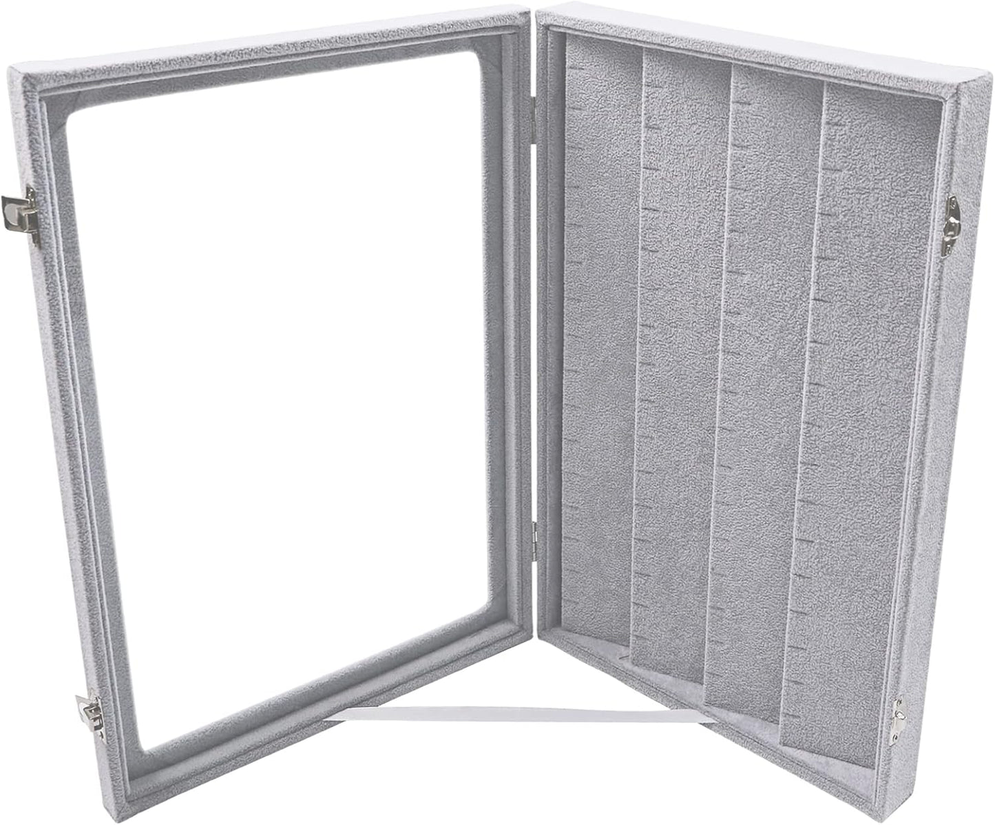 Jewelry Box for Earrings Only, 32 Pairs Earrings Organizer Box, Stud Earring Tray Earing Case with Clear Lid for Women