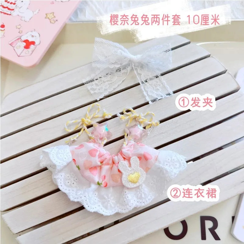 Doll Clothes for 17Cm Labubu Doll Toy Cute Mini Plush Doll'S Clothes Outfit Accessories Suit Jumpsuit Dress Fans Children Gift