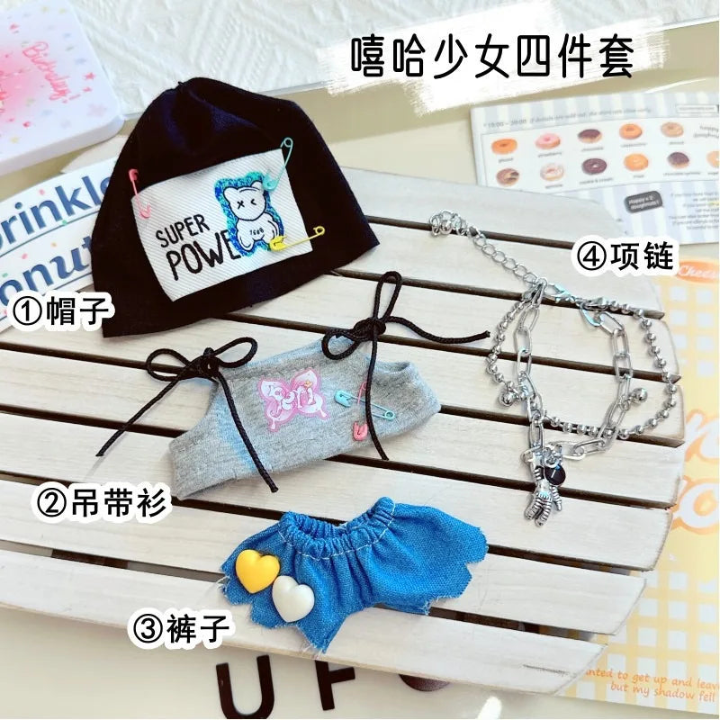 Doll Clothes for 17Cm Labubu Doll Toy Cute Mini Plush Doll'S Clothes Outfit Accessories Suit Jumpsuit Dress Fans Children Gift