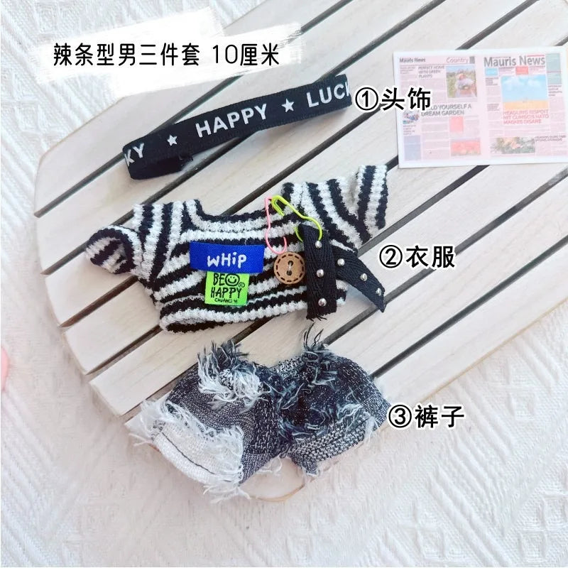 Doll Clothes for 17Cm Labubu Doll Toy Cute Mini Plush Doll'S Clothes Outfit Accessories Suit Jumpsuit Dress Fans Children Gift