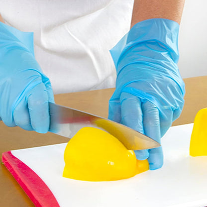 Blue MPE Disposable Stretch Poly Food Prep Gloves PE Plastic Food Handing Food Safe Latex & Powder Free