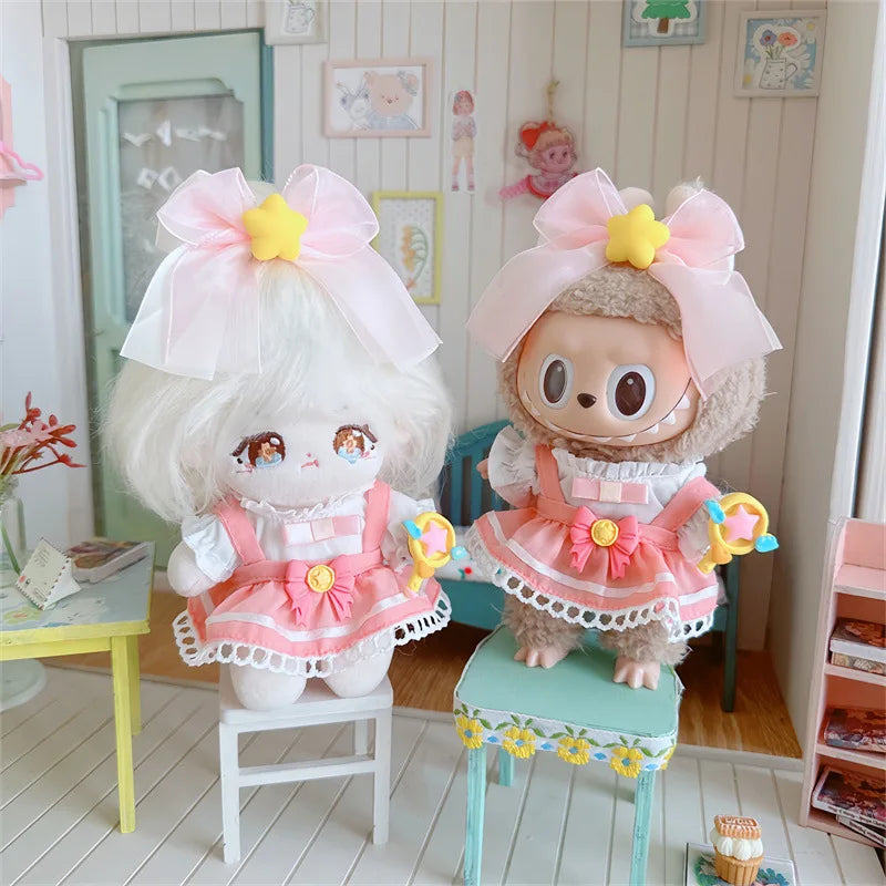 Doll Clothes for 17Cm Labubu Doll Toy Cute Mini Plush Doll'S Clothes Outfit Accessories Suit Jumpsuit Dress Fans Children Gift