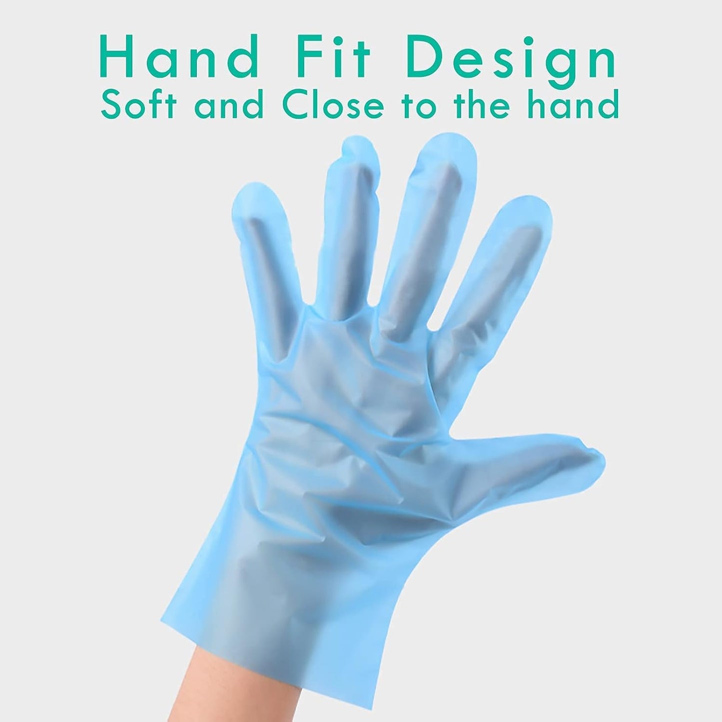 (Medium 400Pcs Blue MPE Gloves PE Disposable Bulk Food Safe Latex & Powder Free Texture Smooth Touch for Light Work Extra Multipurpose