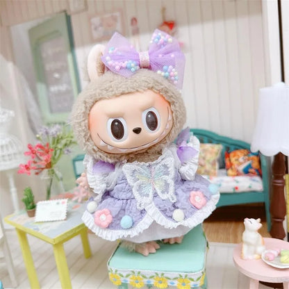 Doll Clothes for 17Cm Labubu Doll Toy Cute Mini Plush Doll'S Clothes Outfit Accessories Suit Jumpsuit Dress Fans Children Gift