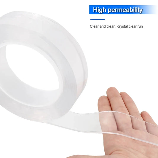 1/3/5M Double Sided Tape Transparent Acrylic Reusable Waterproof Adhesive Tracsless Tape Gadget Doble Cara Nano Tapes