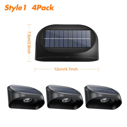 Solar Wall Lamp Solar Fence Lights with Warm White RGB Modes For Backyard Patio Deck Railing Wall Outdoor Waterproof Decor Light