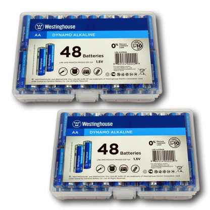 Dynamo Alkaline AA (96 Counts) in 2 Plastic Reusable Cases