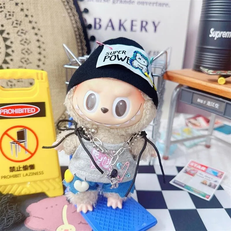 Doll Clothes for 17Cm Labubu Doll Toy Cute Mini Plush Doll'S Clothes Outfit Accessories Suit Jumpsuit Dress Fans Children Gift