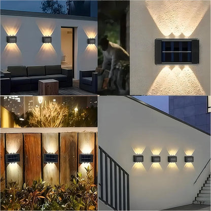 Solar LED Light, Outdoor Waterproof Wall Lamp, Dusk to Dawn Fence Lighting for Summer Garden Yard Porch Walkway Camping Home Dec