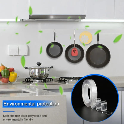 1/3/5M Double Sided Tape Transparent Acrylic Reusable Waterproof Adhesive Tracsless Tape Gadget Doble Cara Nano Tapes