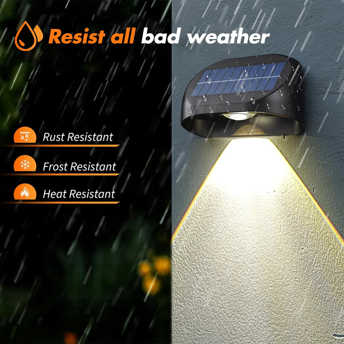 Solar Wall Lamp Solar Fence Lights with Warm White RGB Modes For Backyard Patio Deck Railing Wall Outdoor Waterproof Decor Light