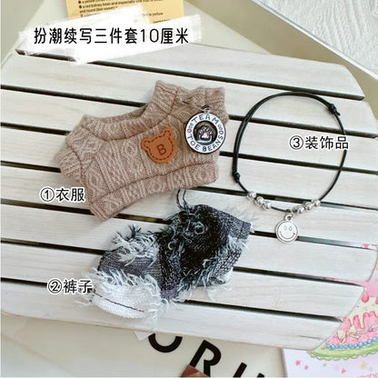 Doll Clothes for 17Cm Labubu Doll Toy Cute Mini Plush Doll'S Clothes Outfit Accessories Suit Jumpsuit Dress Fans Children Gift