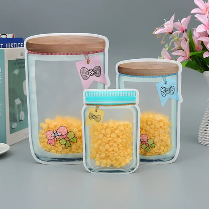 5Pcs/Set Travel Food Candy Ziplock Bags Portable Reusable Bottles Bags Seal Food Container Food Snack Zipper Bags Wholesale