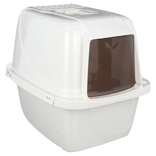 Pets Odor Control Large Enclosed Cat Litter Box, Hooded, Pearl, CP6