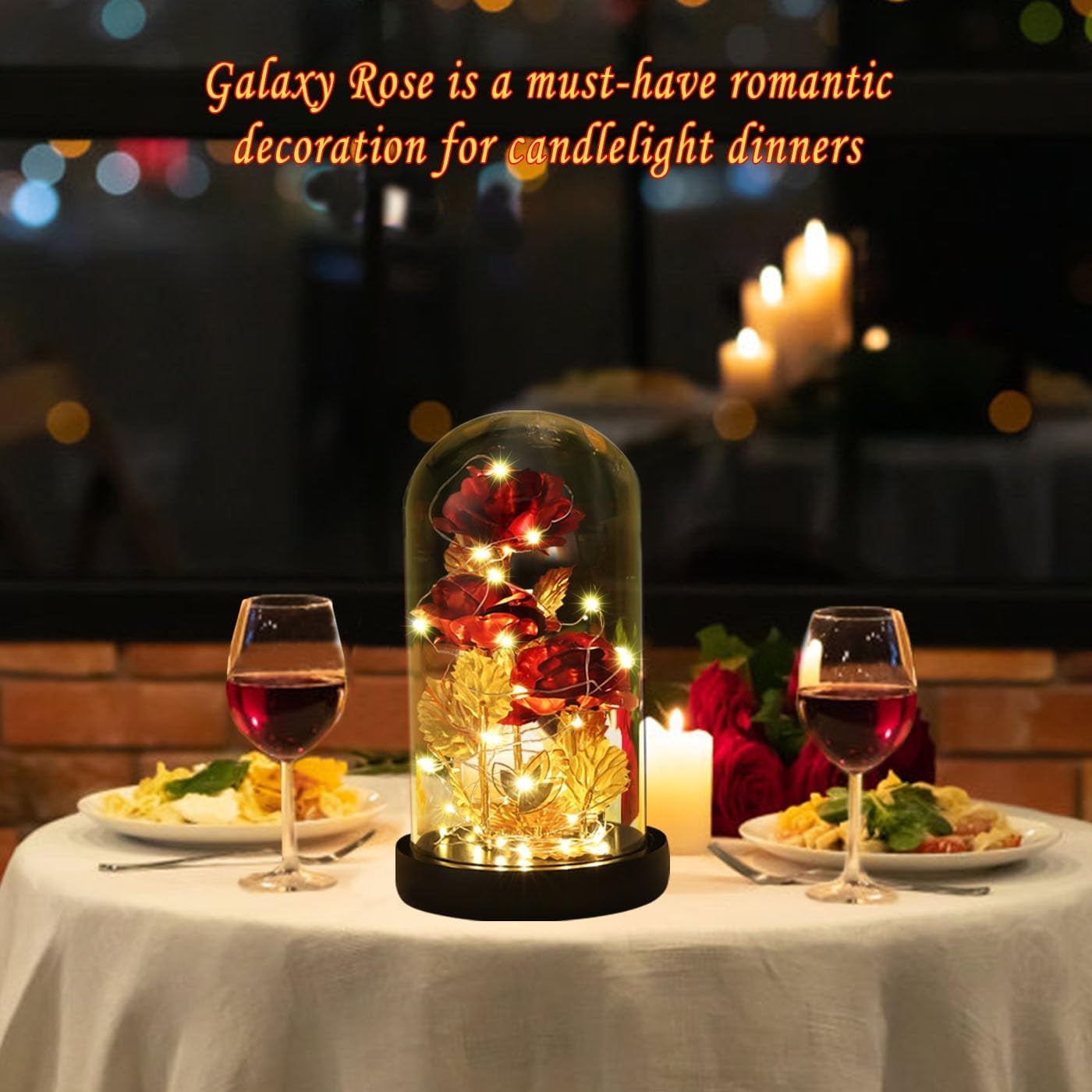 Mothers Day Flower Gifts for Mom,Wife,Mother Rose Galaxy Flower Red Rose in Glass Dome,Light up Rose Flowers with 2 Lighting Mode,Enchanted Rose Gifts for Women for Birthday Wedding Valentines Day