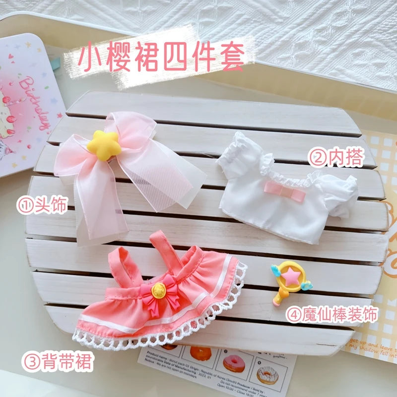 Doll Clothes for 17Cm Labubu Doll Toy Cute Mini Plush Doll'S Clothes Outfit Accessories Suit Jumpsuit Dress Fans Children Gift