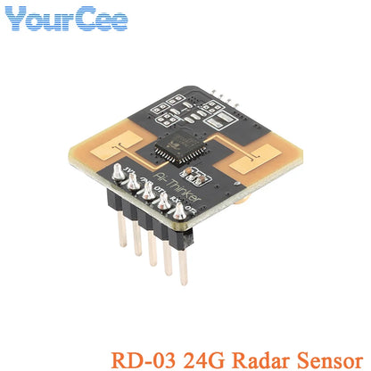 5pcs/1pc Rd-03 24G Radar Sensor Human Body Micro Motion Sensing Detection Module ISM Radio Band UART Interface Board Antenna