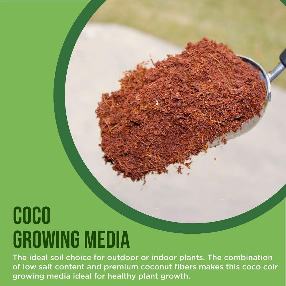 Coco Coir for Plants 1-Pack – 2.6 Cu. Ft. Compressed Coconut Coir Bricks, 10 Lb. Organic, Low EC, Ph Balanced Coco Peat for Indoor & Outdoor Gardening, Potting Soil, Indoor Plant Soil