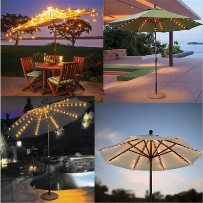 Patio Umbrella Lights 8 Mode104 LEDS String Lights with Remote Control Lights Solar Operated Outdoor for Patio Camping Tent