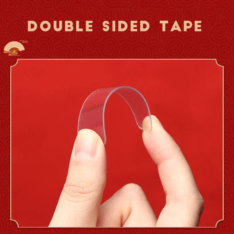 60pcs/Box Double Sided Adhesive Tape Home Improvement No-trace Tape Strips Waterproof Wall Sticker Transparent Double Face Tapes