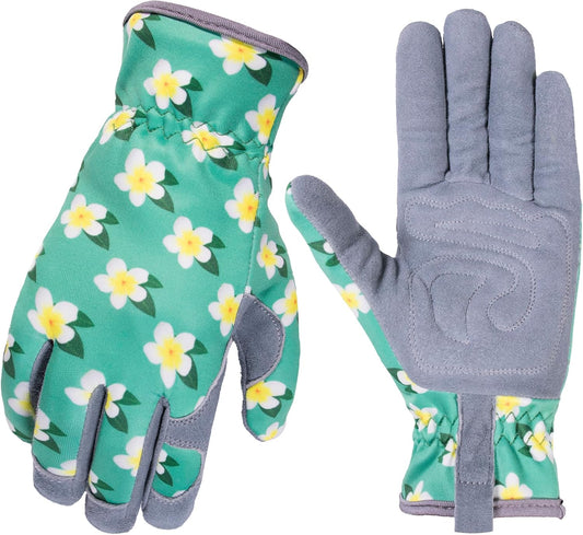 Premium Genuine Deerskin Suede Women'S Gardening Gloves, Ultra-Soft Padded, Comfort Fit for Work (SD6611/M)