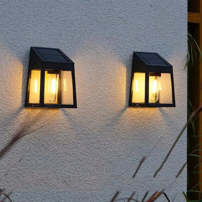 Solar Wall Light Outdoor Waterproof Sunlight Pathway Fence Lamp Yard Luminous Wall Washer Garden Decoration Tungsten Light Bulb